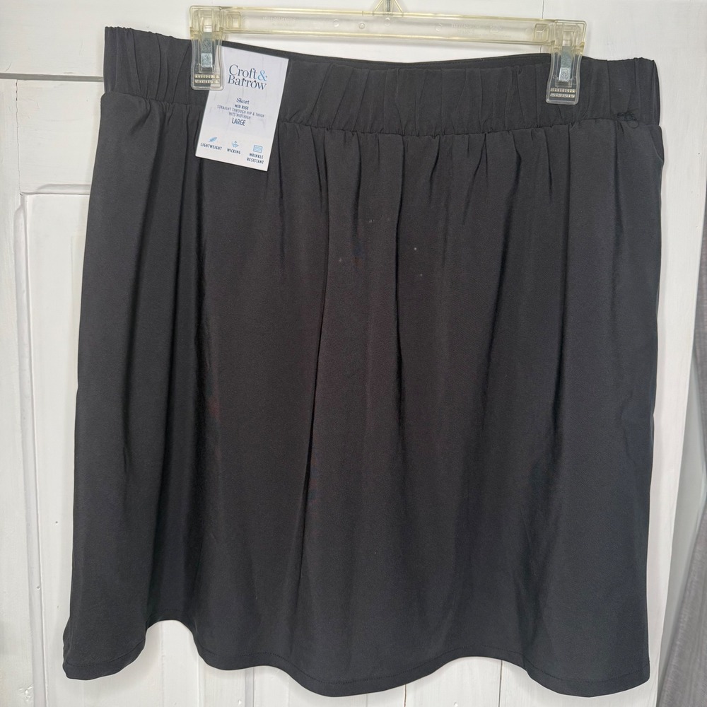 Croft & Barrow Women's Large Black Skort Mid Rise Athletic Golf Skirt Sporty - Picture 3 of 9